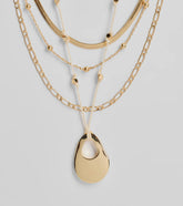 Boho Layered Beaded Chain Charm Necklace